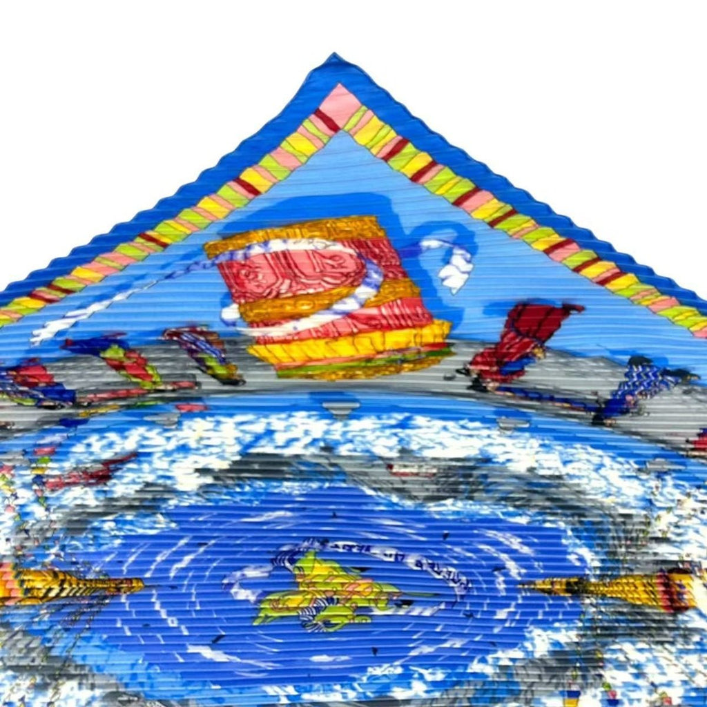 Hermes Silk Scarf Pleat Prayer in the Wind Prieres AU Vent Blue — view 4
