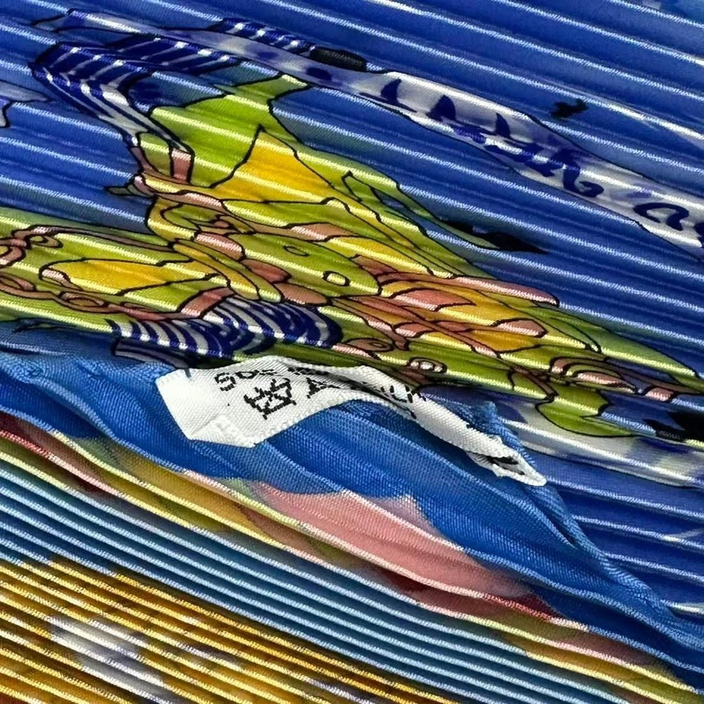 Hermes Silk Scarf Pleat Prayer in the Wind Prieres AU Vent Blue — view 7
