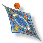 Hermes Silk Scarf Pleat Prayer in the Wind Prieres AU Vent Blue