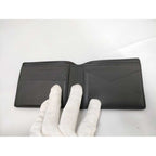 Louis Vuitton Bifold Wallet Portefeuille Multiple Black Aerogram Leather — view 6
