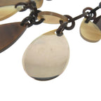 Hermes Large Horn Necklace Teardrop Buffalo Silver 925 Brown 1458 — view 7