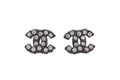 Chanel CC Logo Earrings 02 Rhinestone Black