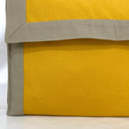 Hermes Clutch Bag Tapidocel Yellow Beige Cotton — view 8