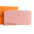 Louis Vuitton Monogram Empreinte Leather Zippy Long Wallet Rose Poudre Pink