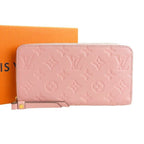 Louis Vuitton Monogram Empreinte Leather Zippy Long Wallet Rose Poudre Pink