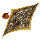 Hermes Scarf Pleated Silk Decoupages Paper Cutting Yellow