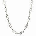 Louis Vuitton Sleek Monogram Chain Necklace LV Logo Flower Silver