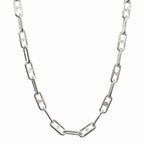 Louis Vuitton Sleek Monogram Chain Necklace LV Logo Flower Silver