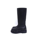 Dior Leather Studded Long Boots 35 Shoes Black — view 3