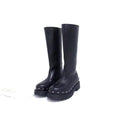 Dior Leather Studded Long Boots 35 Shoes Black