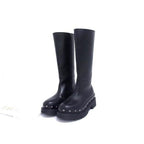 Dior Leather Studded Long Boots 35 Shoes Black