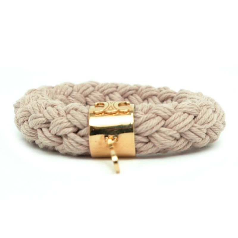 Celine Pendant Top Scrunchie Beige Gold Hardware Plated Accessory — view 8