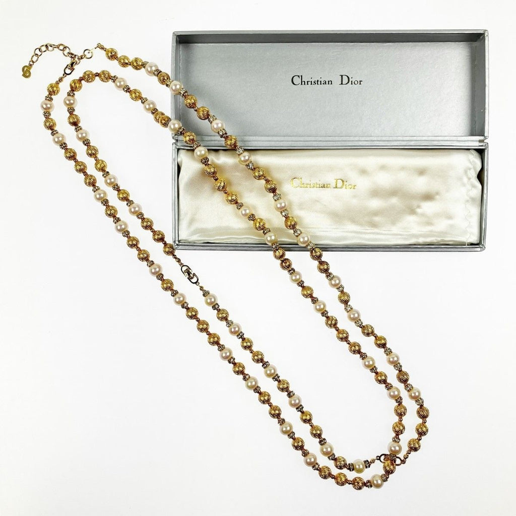 Christian Dior Faux Pearl Long Necklace 90 cm 42 — view 2