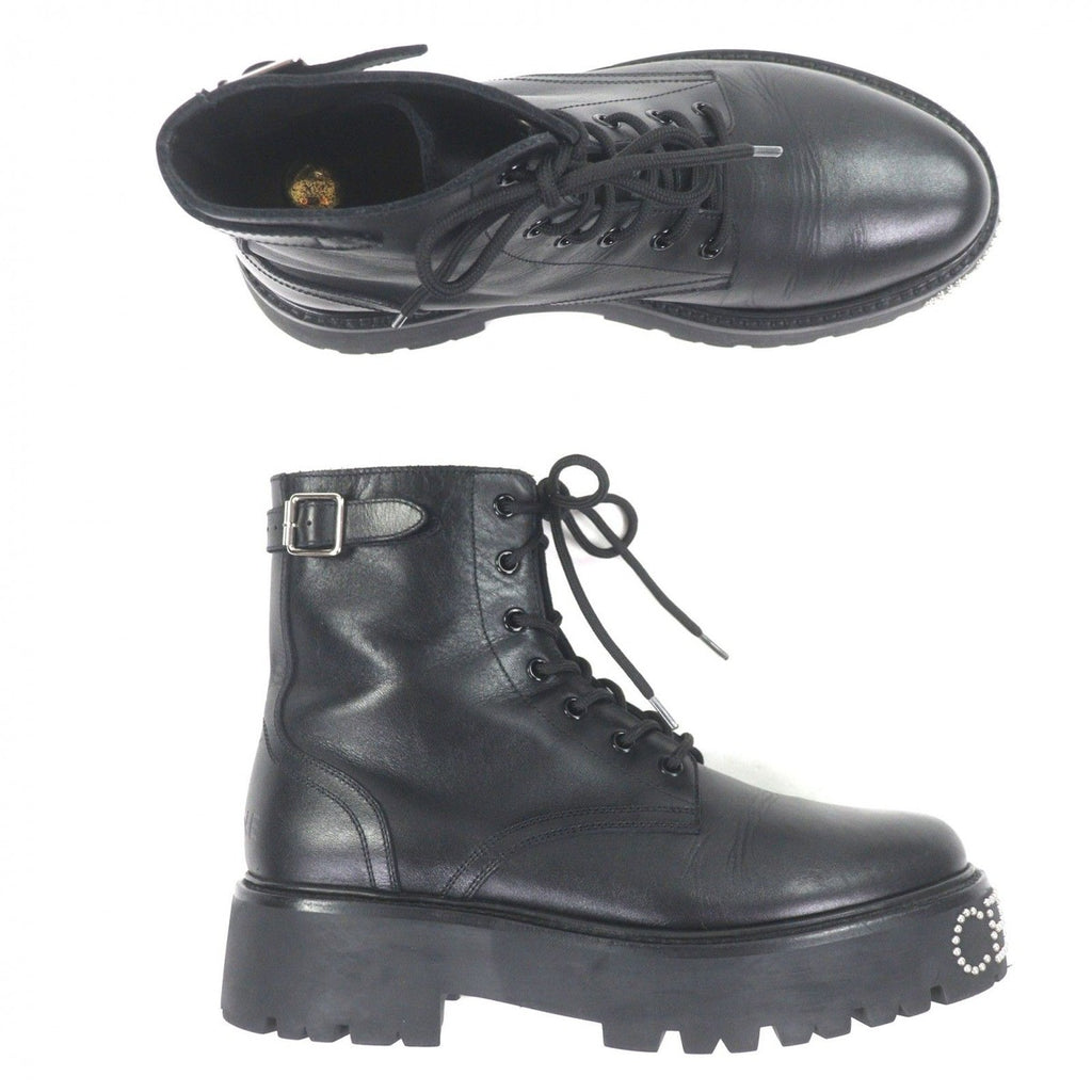 Celine Bulky Leather Hedi Slimane Era Logo Studs Lace Up Short Boots Black 42 — view 6