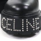 Celine Bulky Leather Hedi Slimane Era Logo Studs Lace Up Short Boots Black 42 — view 9