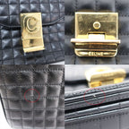 Celine Chain Shoulder Bag Quilted Black Gold Hardware Leather — view 9