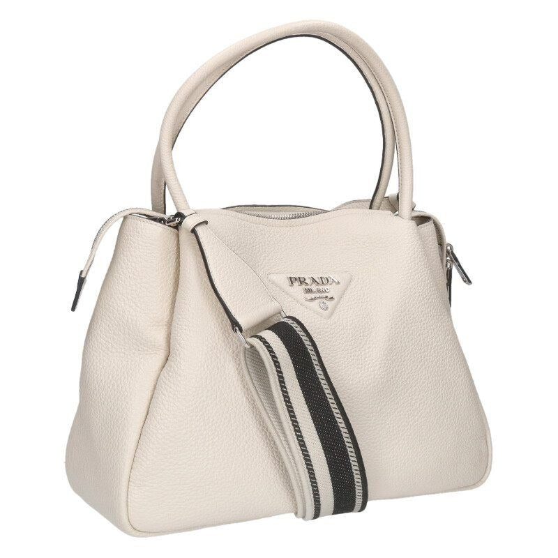 Prada 1 Bc170 Vitello Dyno Leather 2-Way Handbag With Logo Strap — view 2
