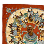 Hermes Carre 90 Silk Scarf Perles du Kenya Kenyan Pearl Brown — view 2