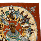 Hermes Carre 90 Silk Scarf Perles du Kenya Kenyan Pearl Brown — view 3