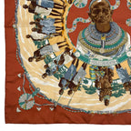 Hermes Carre 90 Silk Scarf Perles du Kenya Kenyan Pearl Brown — view 4