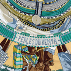 Hermes Carre 90 Silk Scarf Perles du Kenya Kenyan Pearl Brown — view 6