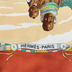 Hermes Carre 90 Silk Scarf Perles du Kenya Kenyan Pearl Brown — view 7