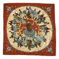 Hermes Carre 90 Silk Scarf Perles du Kenya Kenyan Pearl Brown