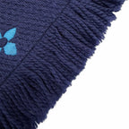 Louis Vuitton Echarpe Logo Mania Wool Silk Scarf with Fringe Navy Multi — view 5