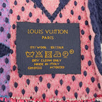 Louis Vuitton Echarpe Logo Mania Wool Silk Scarf with Fringe Navy Multi — view 6