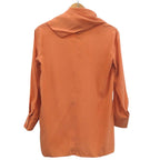 Hermes V-Neck Blouse with Scarf Silk Orange 0792 — view 2