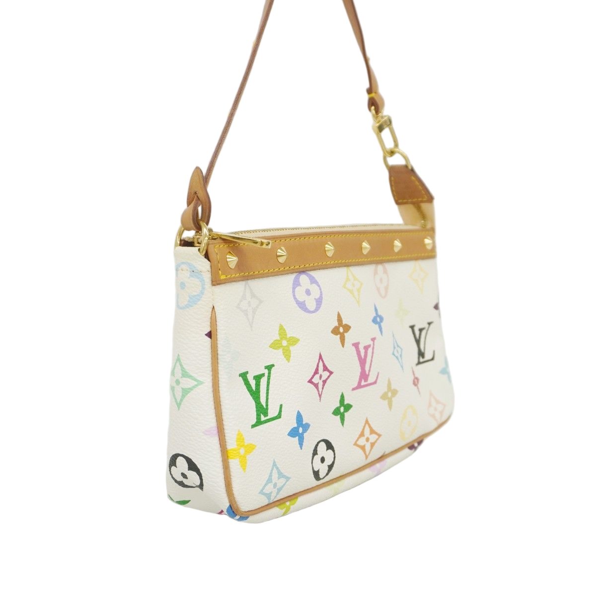 Louis Vuitton Pouch Monogram Multicolor Pochette Blanc — view 2