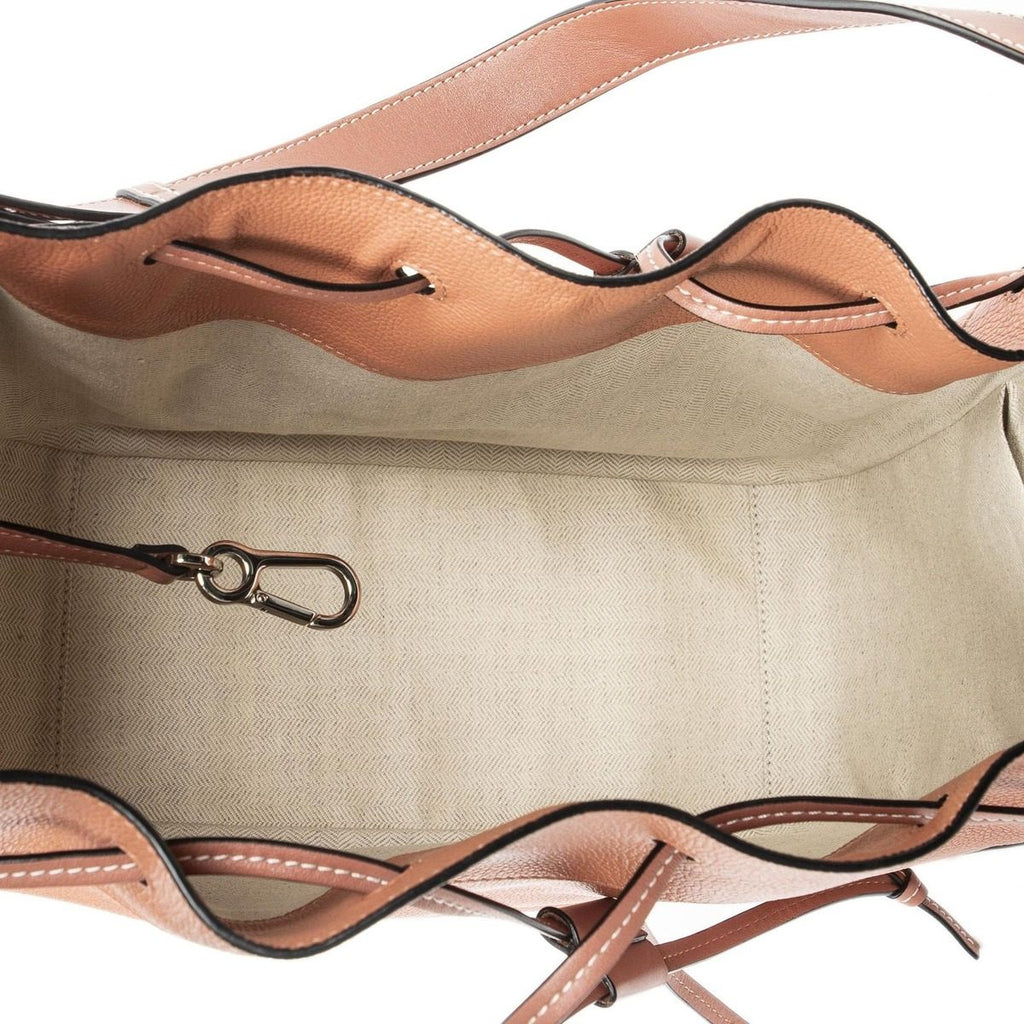 Loewe Small Drawstring Hammock Salon Pink Grain Calfskin Leather Messenger Bag — view 9