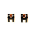 Hermes Earrings Pop Ash Pair Black Rosegold Hardware Jewelry