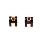 Hermes Earrings Pop Ash Pair Black Rosegold Hardware Jewelry