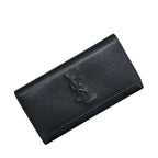 Saint Laurent Bifold Wallet Black Rive Gauche Leather YSL Stitch Flap