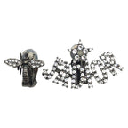 Dior J'A Bee Rhinestone Silver Metal Earrings — view 2
