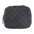 Gucci Shoulder Bag Canvas Leather Black GG Pochette