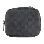 Gucci Shoulder Bag Canvas Leather Black GG Pochette