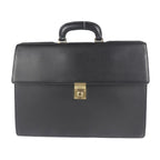 Loewe Briefcase Business Bag 13-50.70.002-1579 Leather Black Gold Hardware