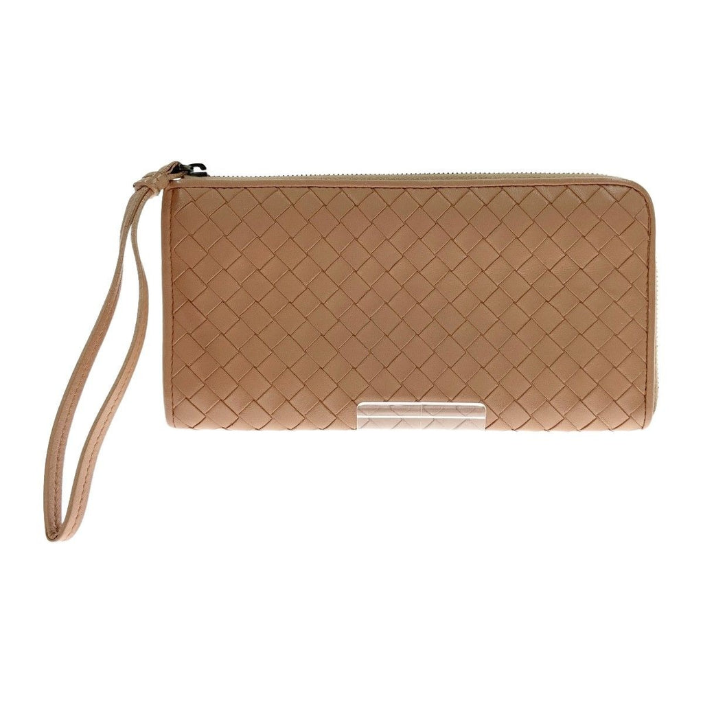 Bottega Veneta Intrecciato Leather Long Wallet Pink