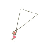 Chanel Necklace Coco Mark Padlock Cadenna Heart Key Metal Silver