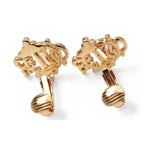 Dior Earrings Vintage Logo Emblem Gold — view 4