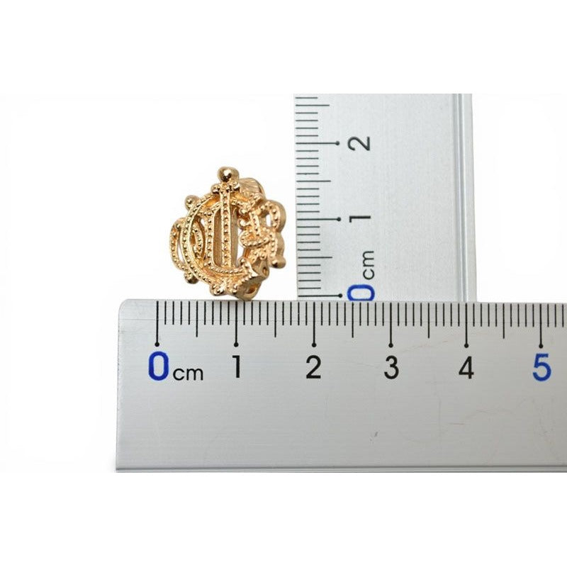 Dior Earrings Vintage Logo Emblem Gold — view 5