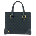 Gucci Black GG Canvas Leather Tote Handbag