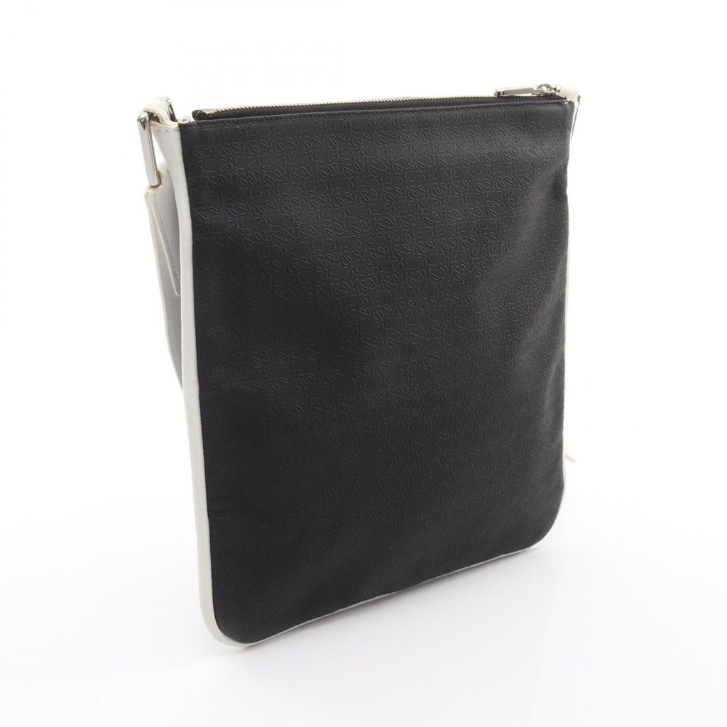 Loewe Shoulder Bag Repeat Anagram Black White Canvas Leather — view 2