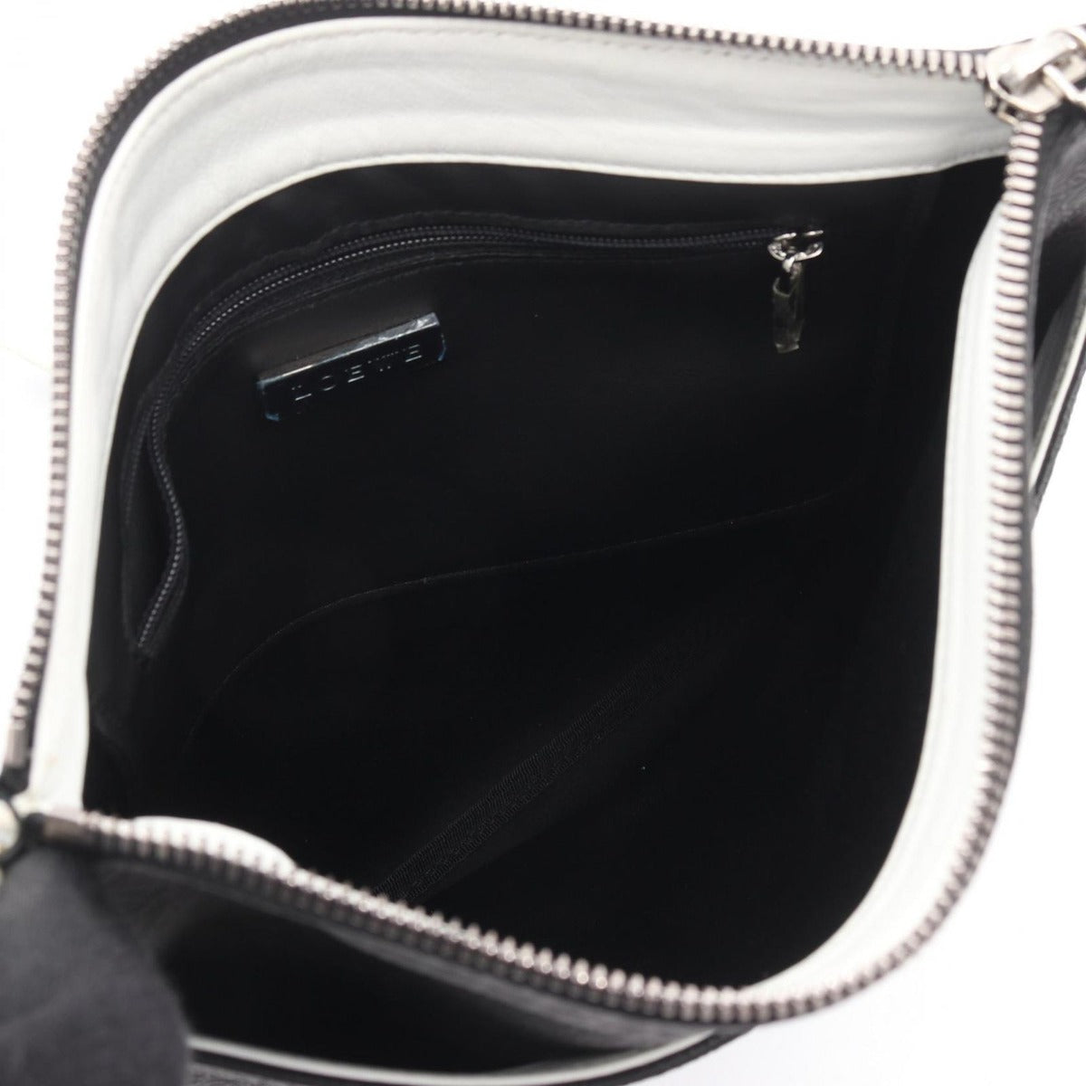 Loewe Shoulder Bag Repeat Anagram Black White Canvas Leather — view 3