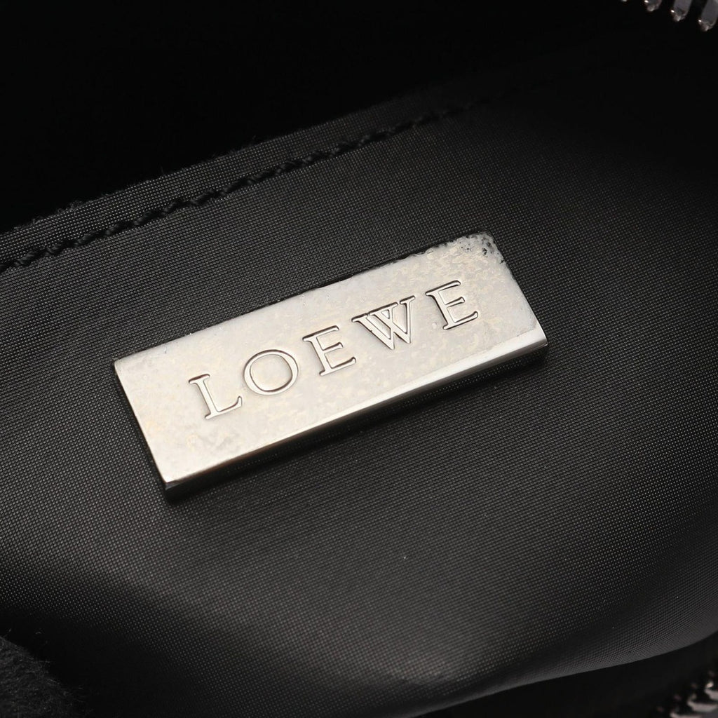 Loewe Shoulder Bag Repeat Anagram Black White Canvas Leather — view 4