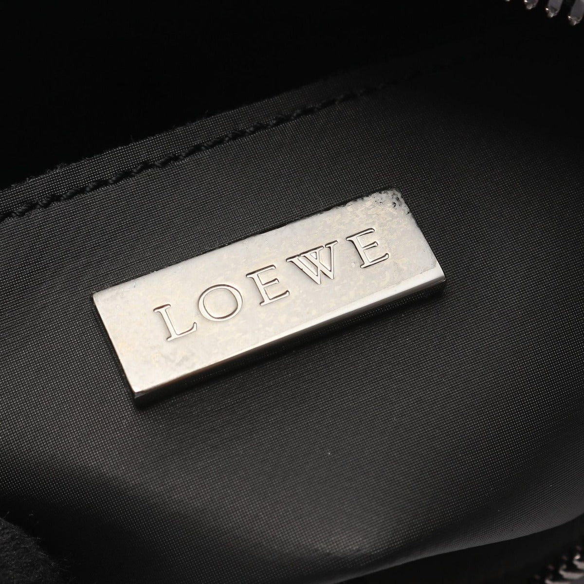 Loewe Shoulder Bag Repeat Anagram Black White Canvas Leather — view 4