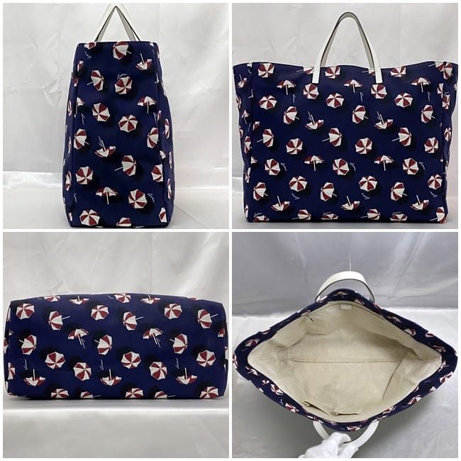 Gucci Tote Bag Navy White Canvas — view 3