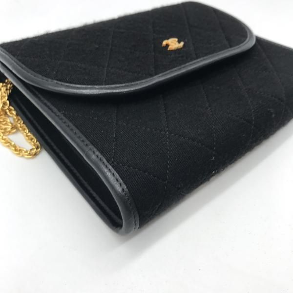 Chanel CC Logo Cotton Jersey Mini Quilted Push Lock Chain Shoulder Bag — view 5